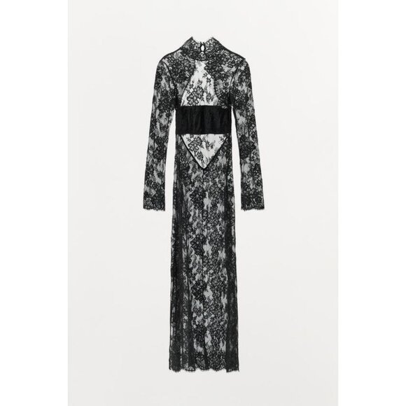 ZARA LACE DRESS WITH LOW BACK - Picture 1 of 9